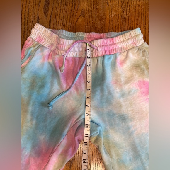 Amaryllis Colorful Bright Pink Teal Tie-Dye Sweatpant Joggers Size L - Picture 5 of 7
